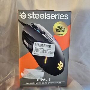 SteelSeries Rival 5 Wired Optical Gaming Mouse with RGB Lighting, Black 62551